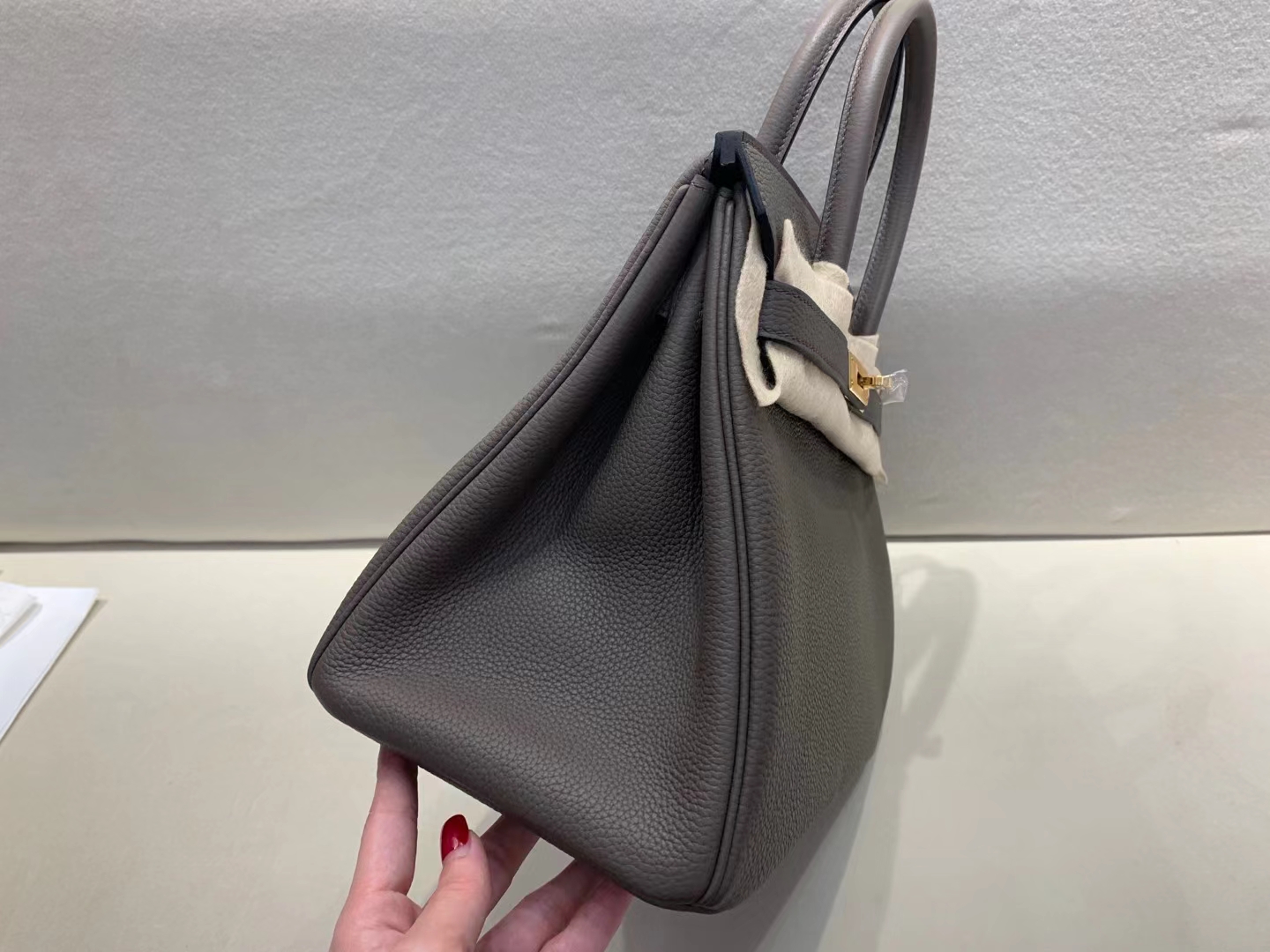 Hermès（爱马仕）birkin 铂金包 法国togo 8F 锡器灰 30cm 顶级纯手工