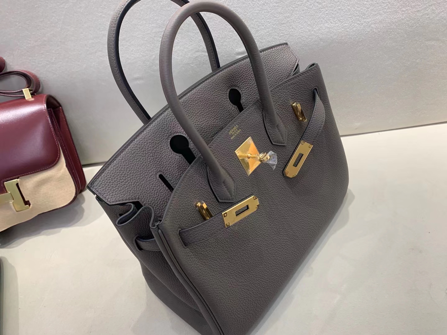 Hermès（爱马仕）birkin 铂金包 法国togo 8F 锡器灰 30cm 顶级纯手工