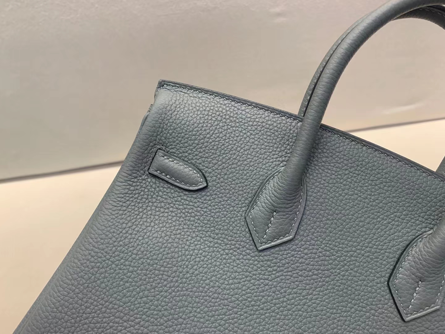 Hermès（爱马仕）Birkin 铂金包 法国togo 63 杏绿 银扣 25cm 顶级纯手工 现货