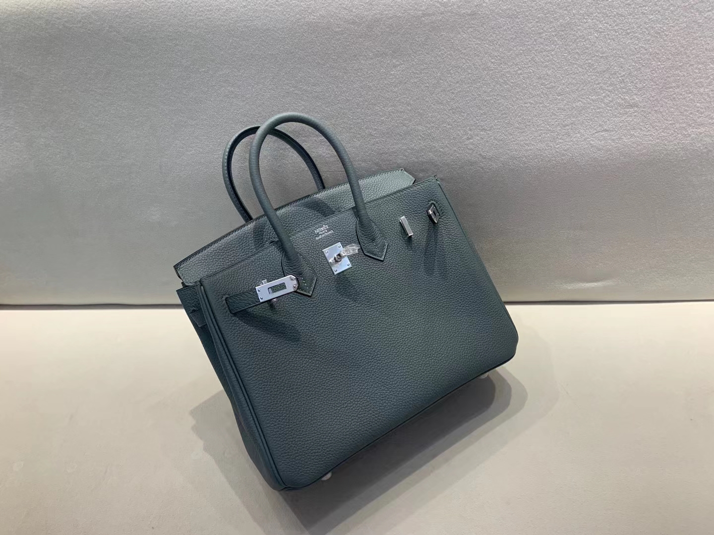 Hermès（爱马仕）Birkin 铂金包 法国togo 63 杏绿 银扣 25cm 顶级纯手工 现货