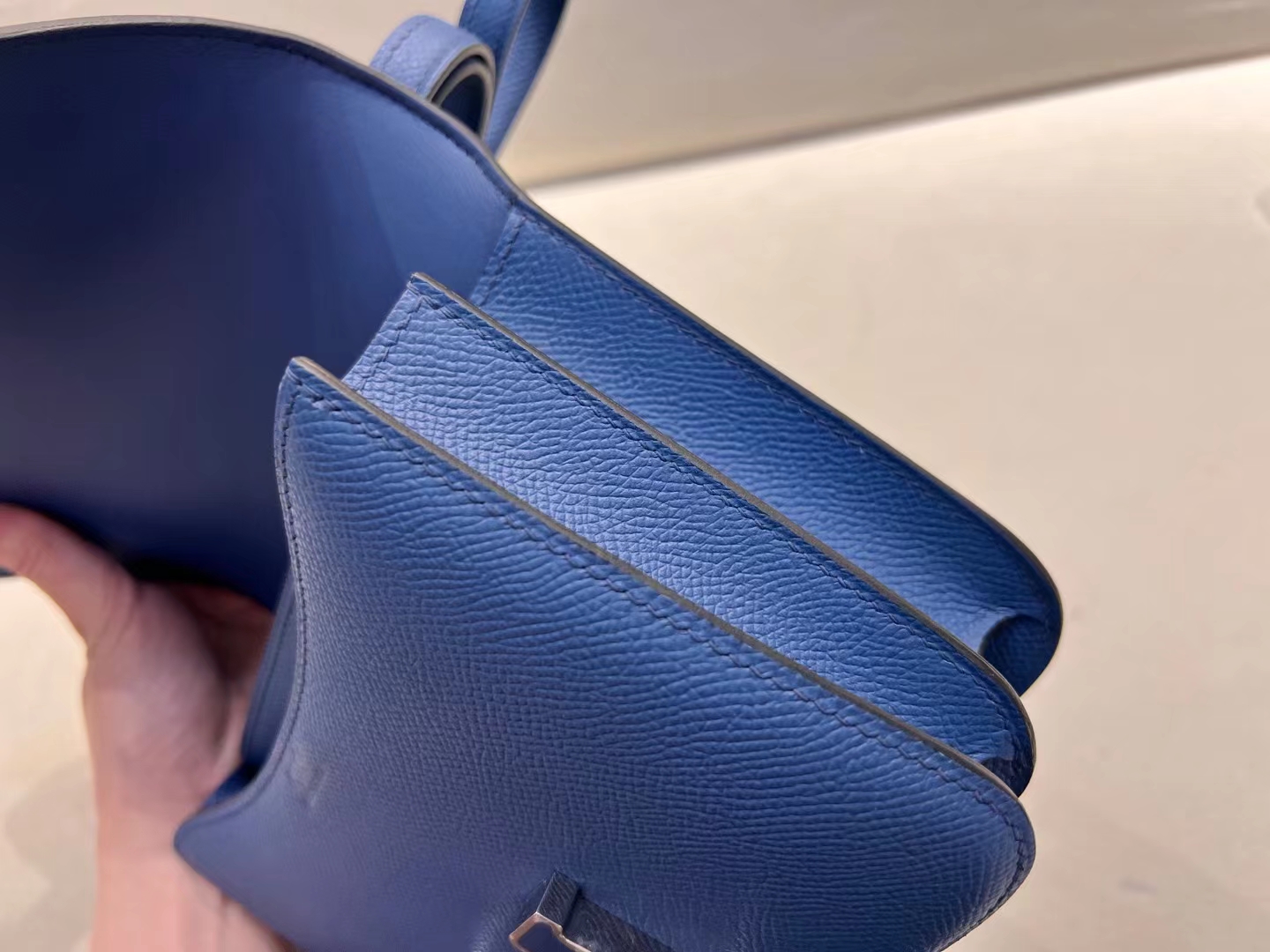 Hermès（爱马仕）Constance 康斯坦斯 epsom 玛瑙蓝 珐琅扣 18cm 顶级纯手工