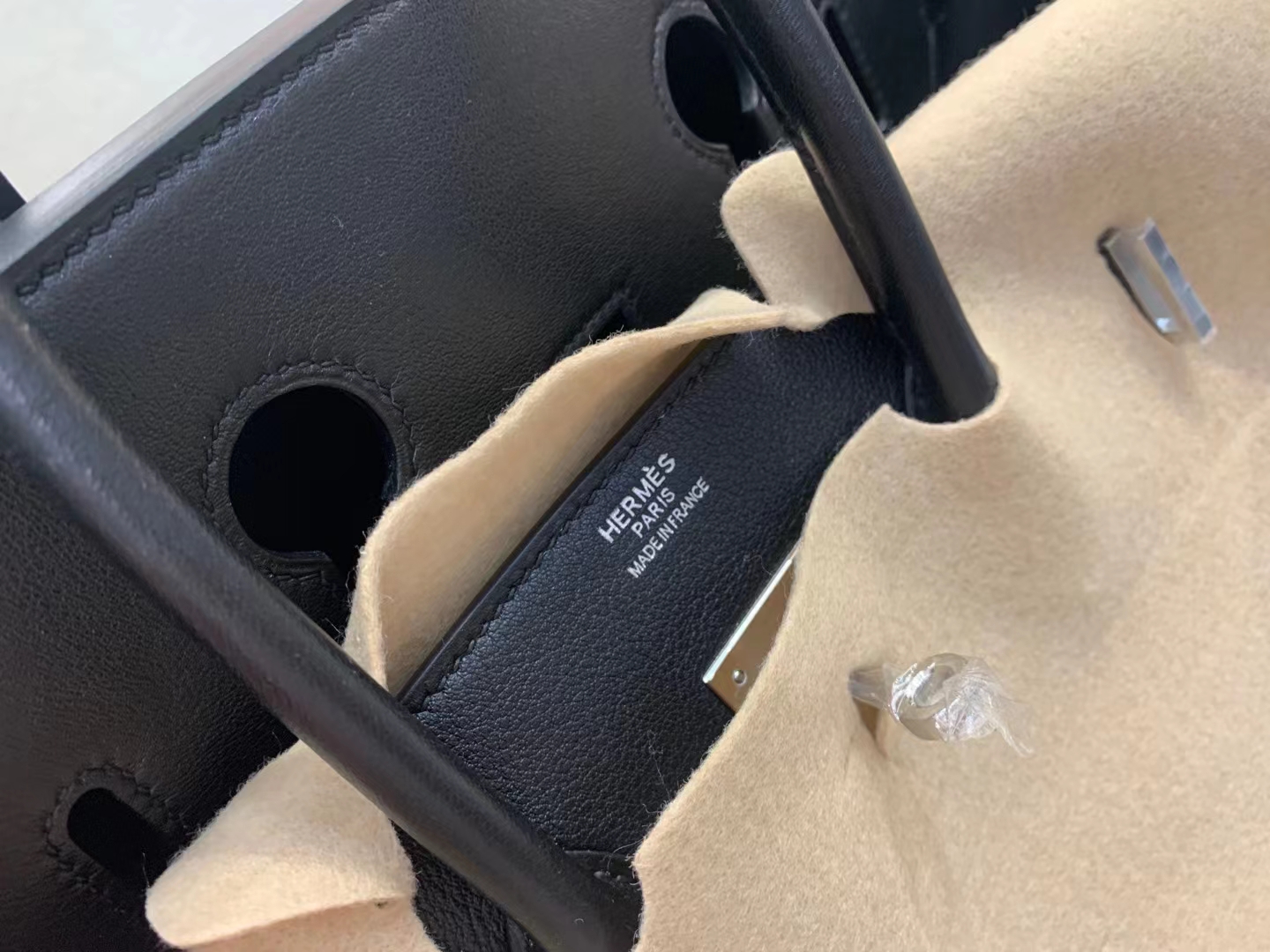 Hermès（爱马仕）Birkin 铂金包 帆布 拼 swift 黑色 银扣 35cm