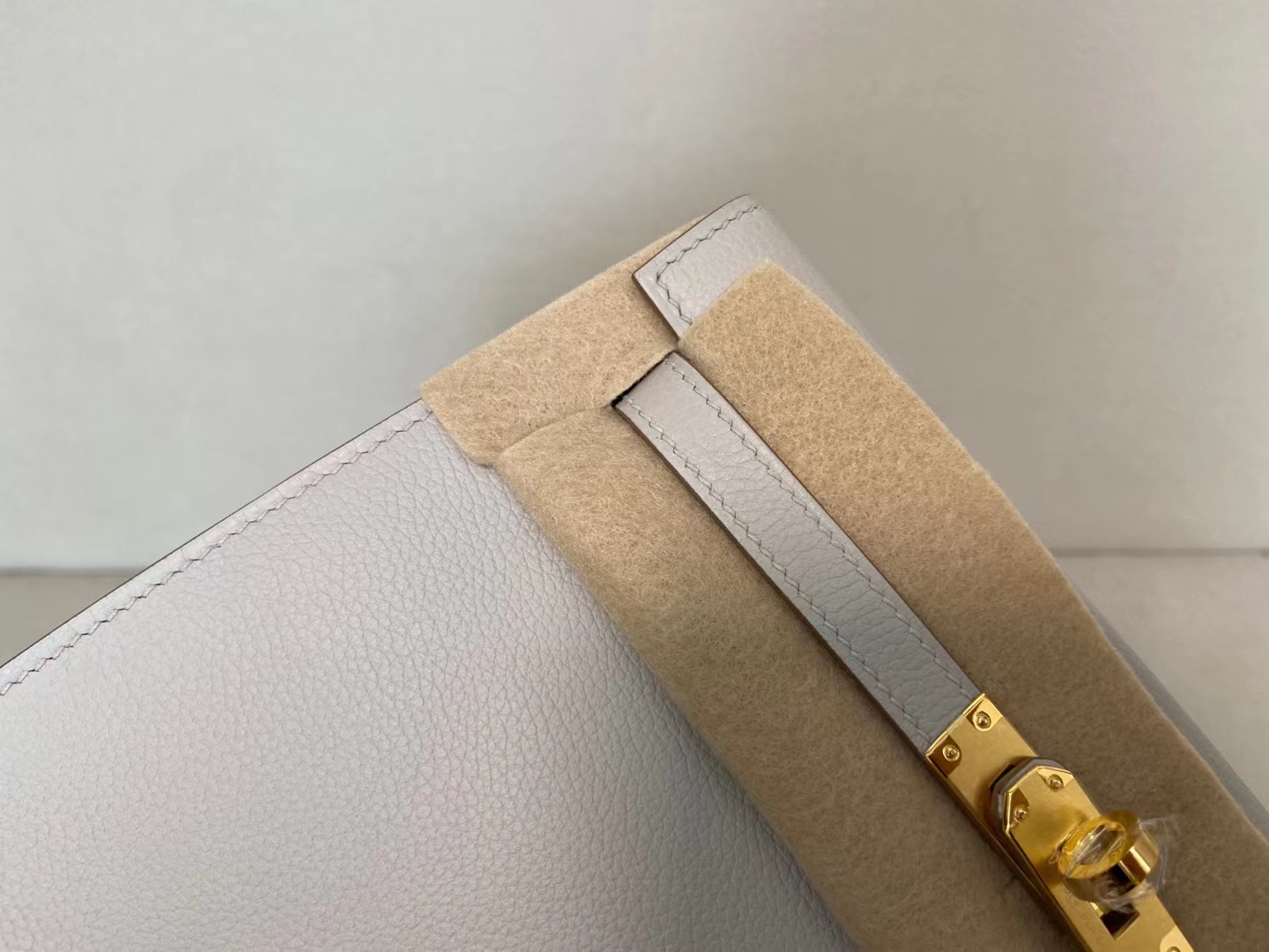 Hermès（爱马仕）Kelly danse 跳舞包 evercolor 80 珍珠灰 金扣 22cm 顶级纯手工